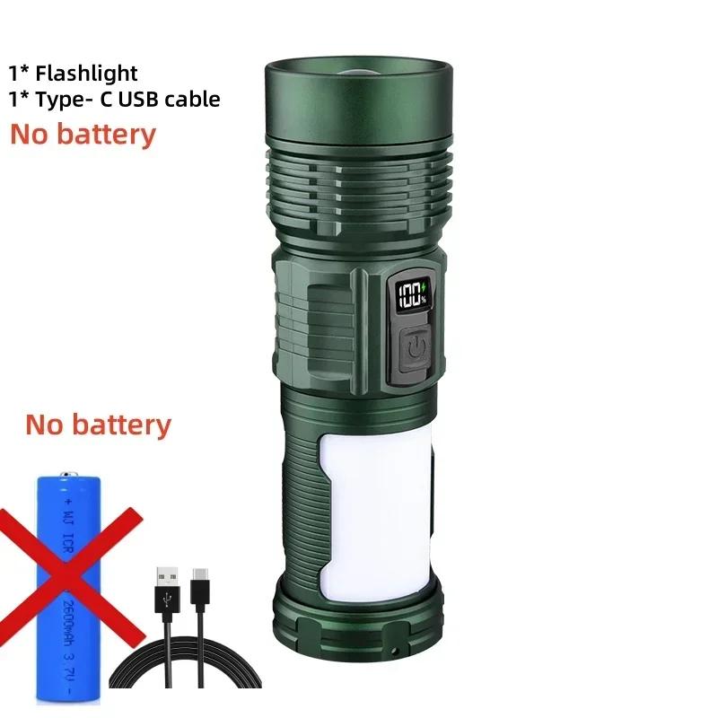 Super Long Range Tactical Flashlight High Power LED Torch USB Rechargeable Strong Light Lamp Outdoor Portable Lantern Waterproof