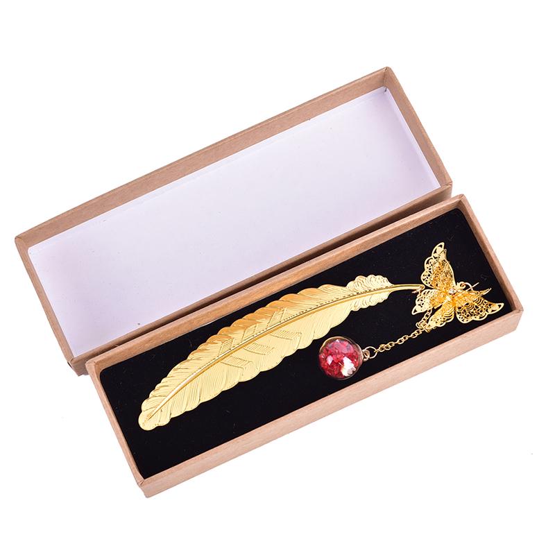Metal Feather Bookmarks Classical Chinese Style Creative Book Reading Art Gift