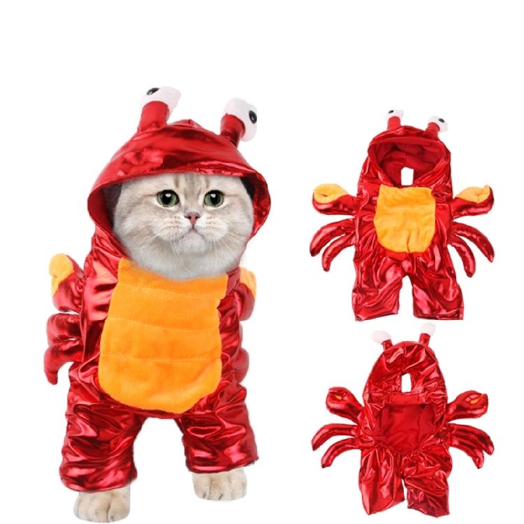 Crab Theme Dog Halloween New Year Costume Pet Hoodie for Small Dogs Pajamas