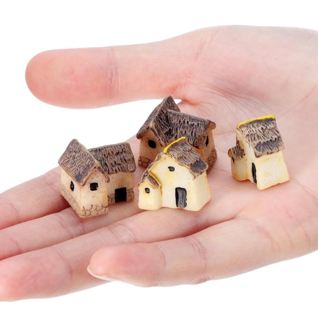 iplusmile 8 Pieces Miniature Houses, Miniature Gardens, Micro Miniature Landscape Decor, Miniature Villas, Terrariums, Miniature Village Houses, DIY