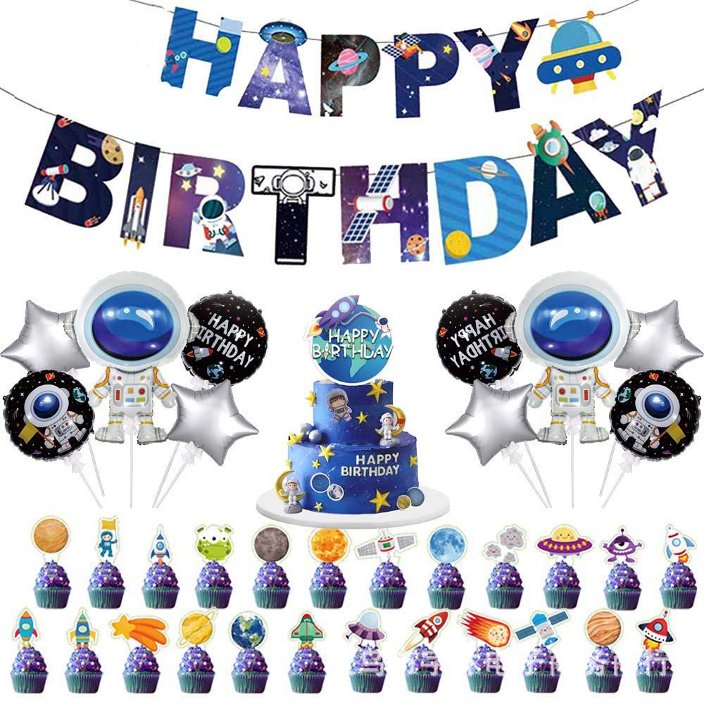 Astronaut Party Tableware Set: Cups, Cutlery & Tablecloth for Birthday Celebrations