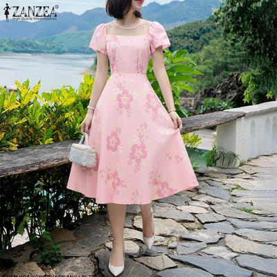 Women Casual Mesh Patchwork Round Neck Summer Short Sleeve Dress