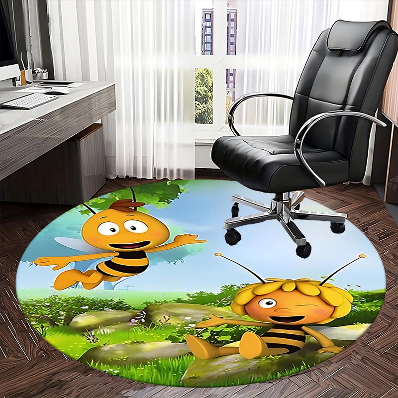 Bee themed Chair Mat   Round Carpet for Home Decor, Office Use, Gift Idea   Suitable for Bedrooms, Living Roomss0290b