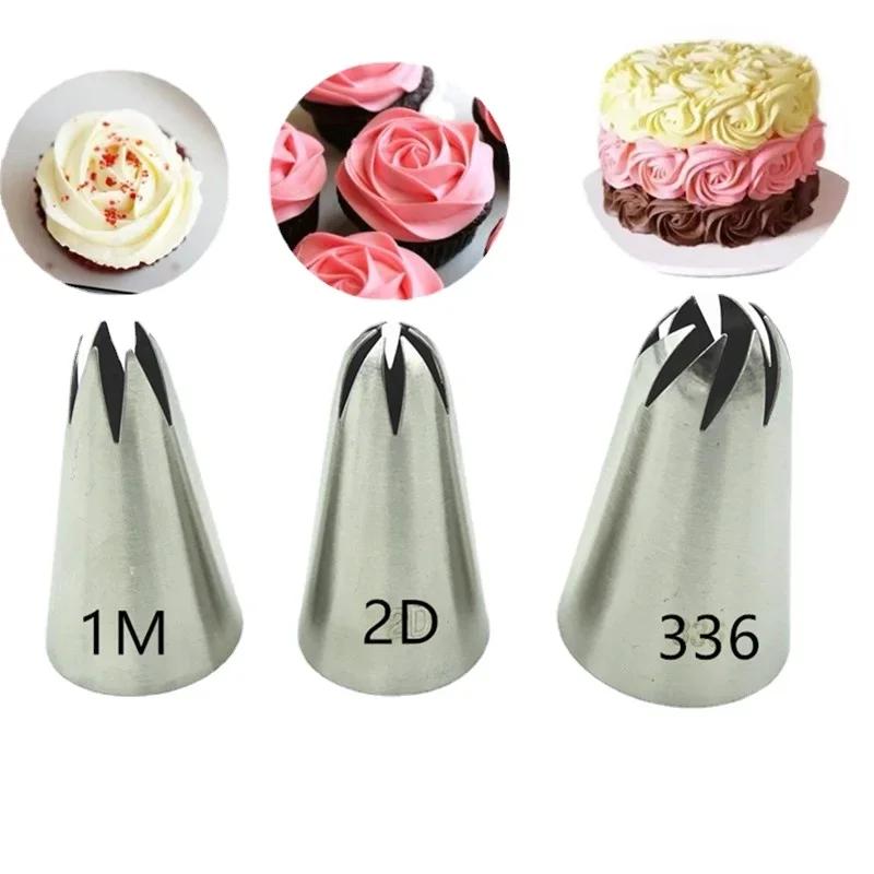 

Cake Decorating Tools Flower Icing Piping Nozzle Cream Cupcake Tips Baking Accessories 3pcs/set Rose Pastry #1M 2D 336