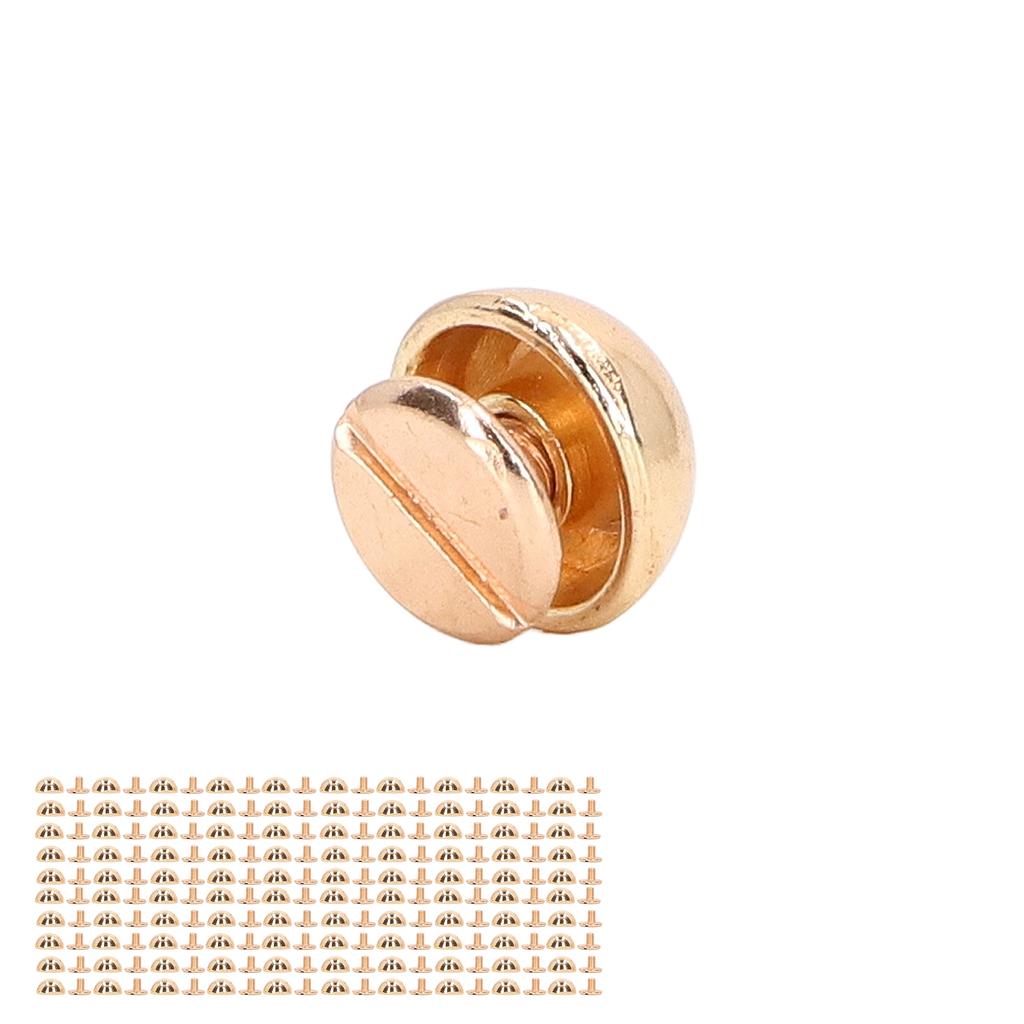 8mm 100 Sets Leather Rivets Kit Round Mushroom Shape Electroplating Decorative Rivets Tubular Metal Studs for DIY Craft