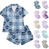 Damen Halloween Pyjama Set 2-teilig Bedruckte Nachtwäsche für lässigen Komfort