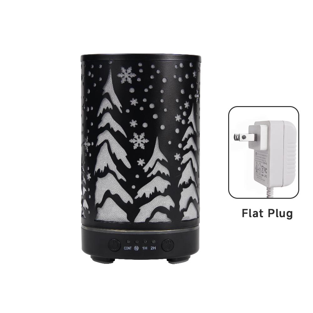 Ultrasonic Air Humidifier 100ml Timing Function Aroma Diffuser Hollowed-out Tree Humidifier Room Scent Diffuser with LED Lights