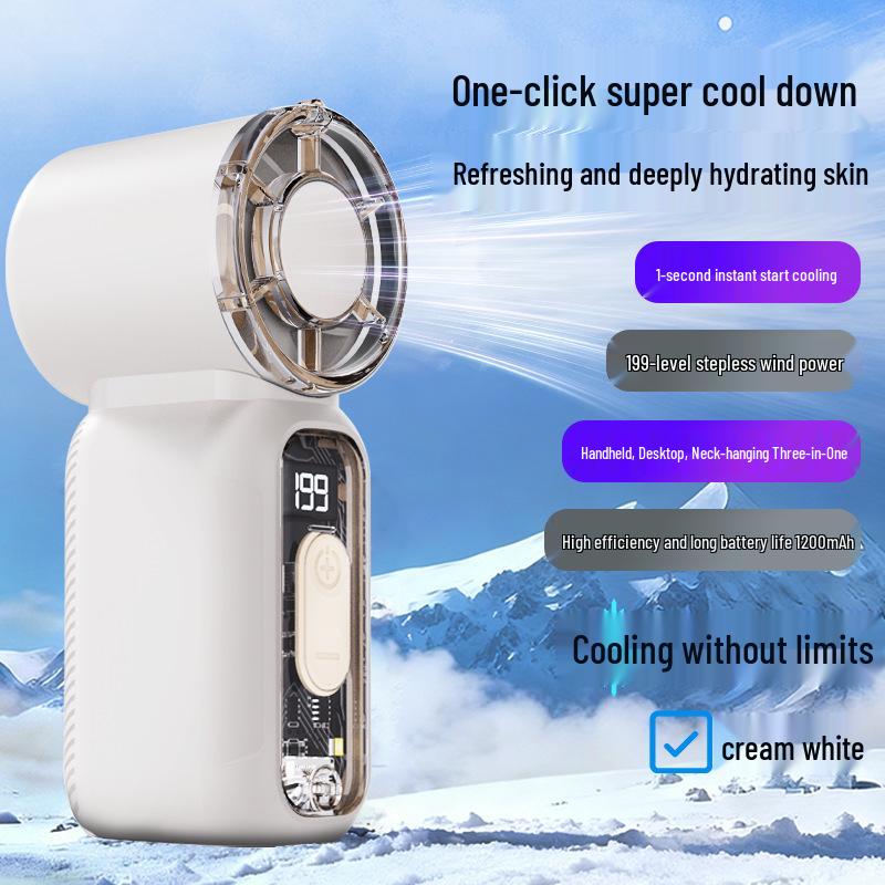Rechargeable Handheld Mini Fan: High-Speed, Large Wind Power, Electroplated Design, New Model. Standard