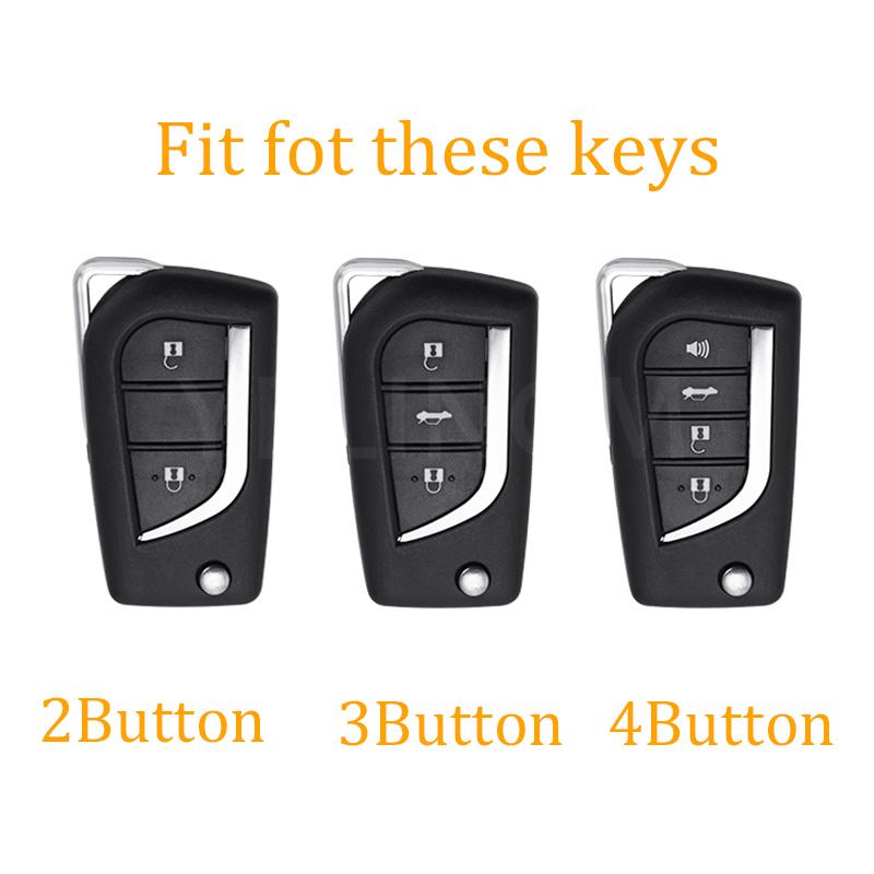 Car Key Fob Car Remote Cover Shell Case 2 3 4 Button For Toyota Hilux Corolla Highlander Rav 4 Yaris Camry Fortuner Protector