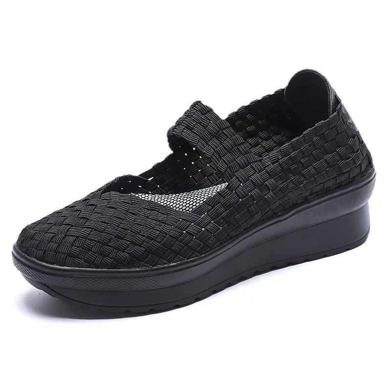 2022 Summer Women's Breathable Elastic Band Hand-Woven Casual Sports Flats