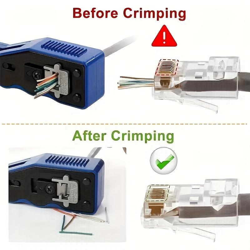 1pc RJ45 8P Pass Through Crimping Tool- All-in-One Ethernet Wire Manager For Cat5 Cat5e Cat6 Cat6a Ethernet Cable Crimper Tool