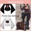 Vintage Medieval Clothing Cosplay Women's Pirate Shirt Retro Style