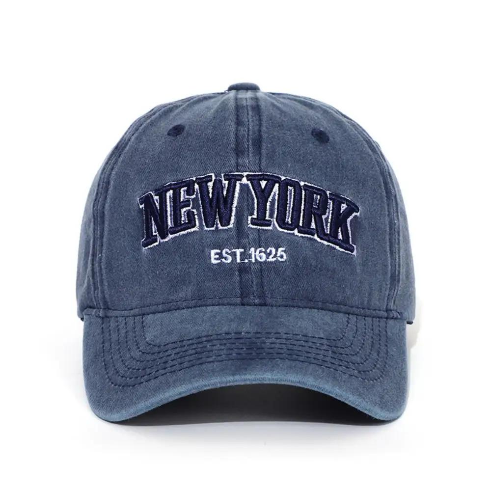 Vintage Grey Baseball Cap For Women Summer American Style Washed Big Head Circumference Hat Versatile Face Slimming Duckbill Cap