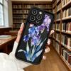 Blue Iris Pink Butterfly Luxury Anti-Slip TPU Phone Case For Xiaomi Redmi Note 15 14 13 12 11 10 9 Pro Full Protective Cover