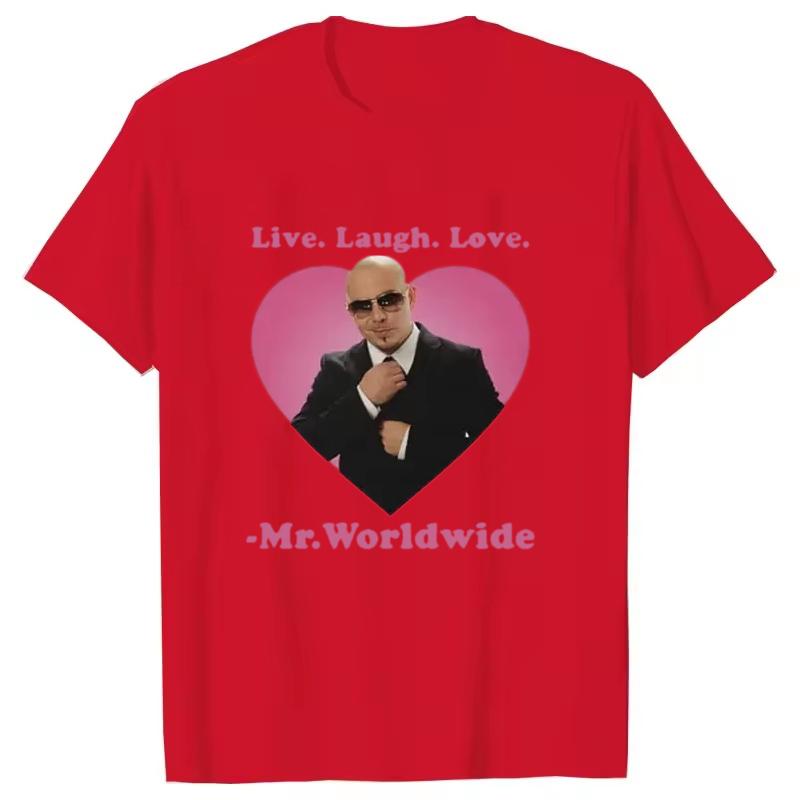 Vivi Ridi Ama Sig.. T-shirt Grafica Pitbull da tutto il mondo per Donna Uomo Hip Hop Moda Retro T-shirt Unisex Estiva a Maniche Corte