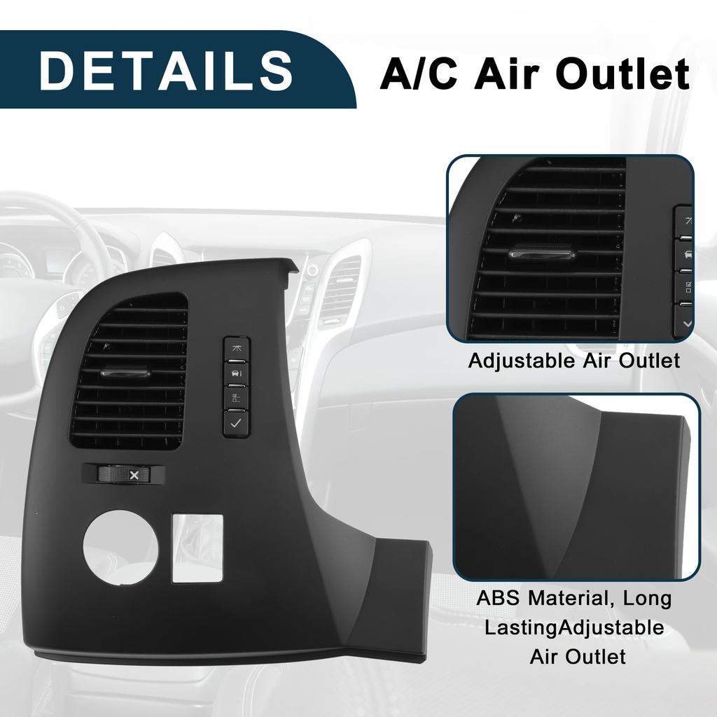 TUCKBOLD Center Dash Outlet for Chevrolet Silverado Durable Black Air Vent 1 Piece A/C 1500, Panel,