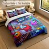 Custom Name Text Bedding 3Pcs Set,Among Us 1 Duvet Cover 2 Pillowcases Soft Bed Linen For Gift