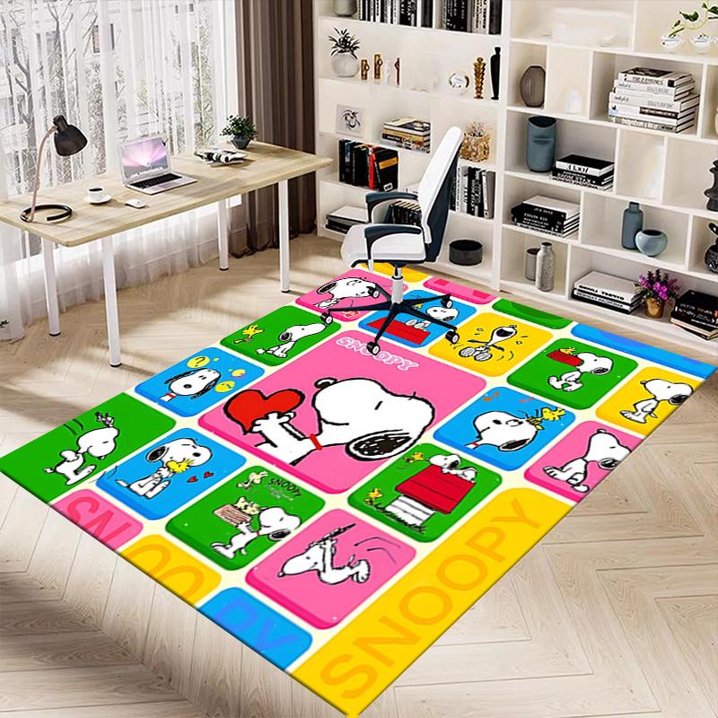 1pc Snoopys Adventures Nature Carpet for Playroom Bedroom Living Room Sofa Home Decor,kids Game Area Rug Non-slip Floor Mat Y73013