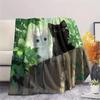 Cat Women  Print Flannel Blanket, High quality Comfortable for All Seasons, Home Decor, Warmth and Comfort