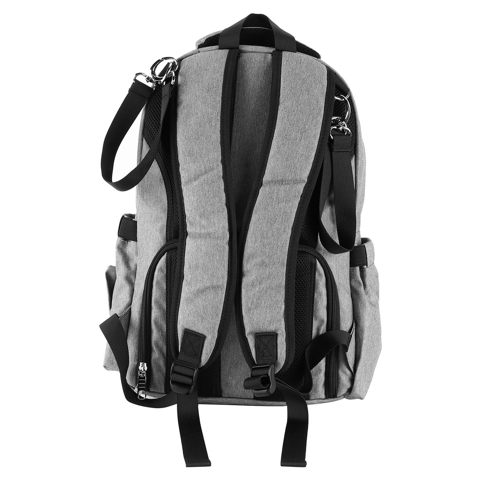 Large Capacity Nappy Bag MultiFunctional Oxford Cloth Milk Bottle Travel Diaper Backpack(Light Gray )
