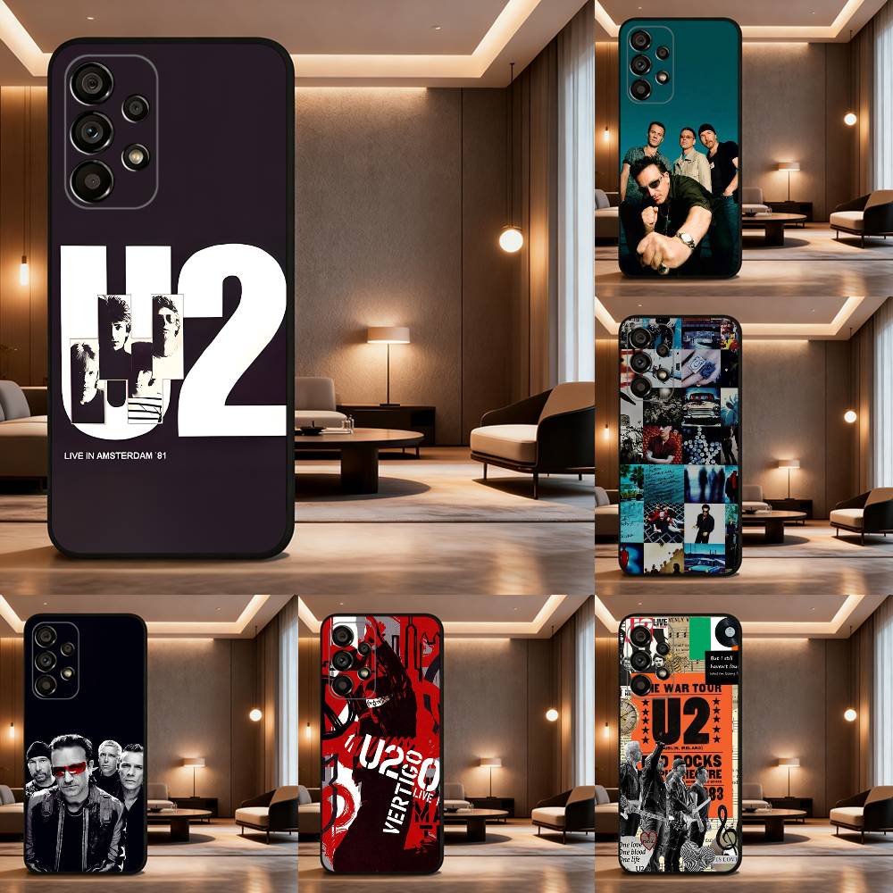 Band U2 Pop Phone Case For Samsung Galaxy A73,31,32,72,41,J7,8,9,53,52,71,22,Note Soft Black Silicone Cover