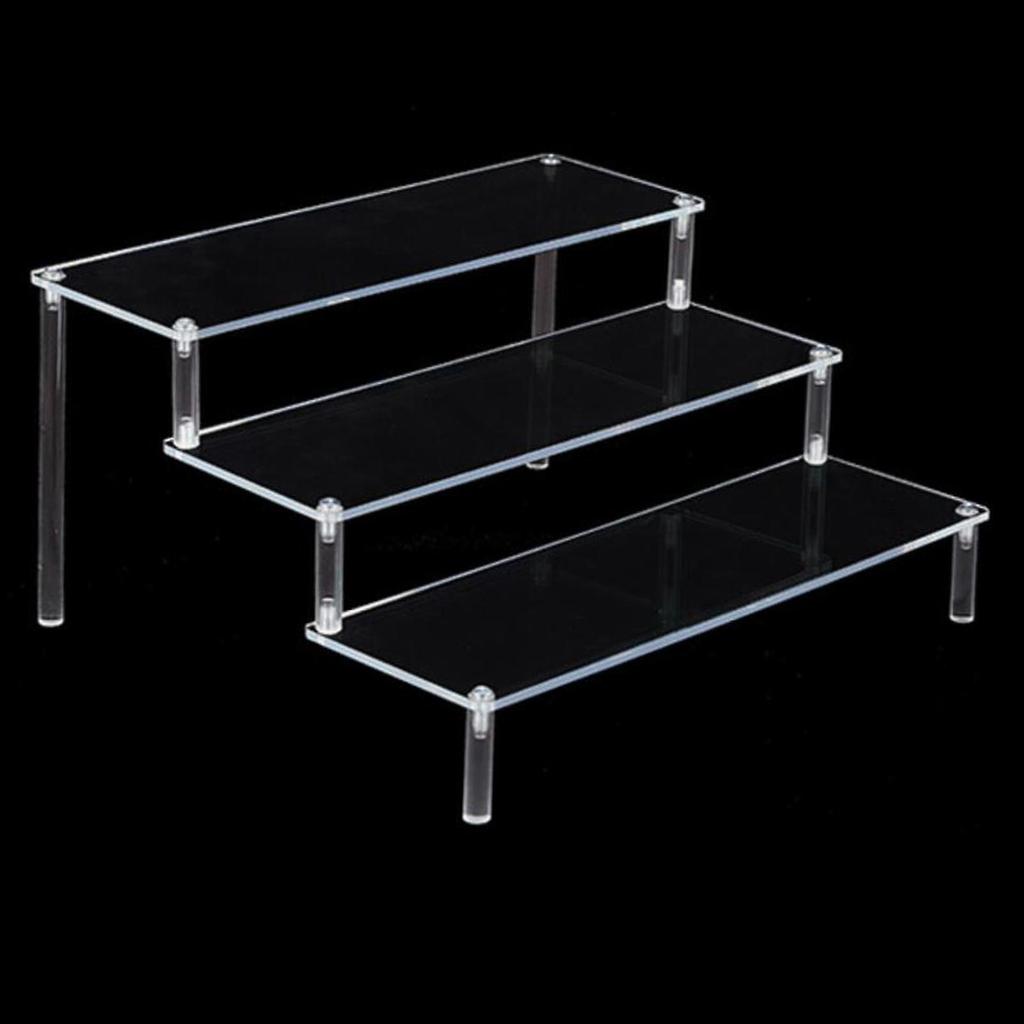 Clear Acrylic Display Riser Stand Perfume Cosmetics Holder For Decoration 39.5x41.5cx25cm