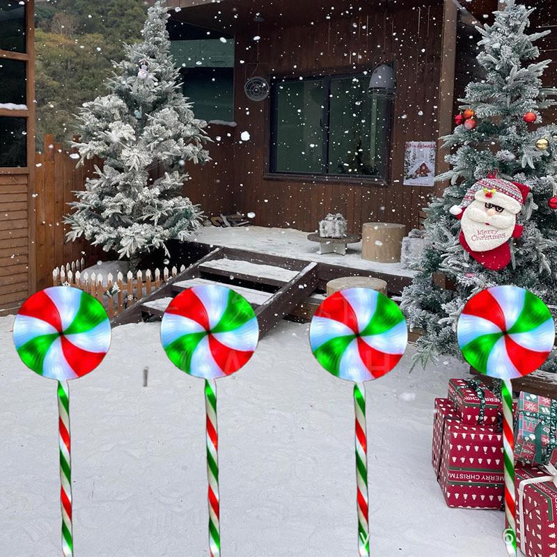 Solar Snowflake & Star Cane LED Garden Light for Outdoor Christmas Decor