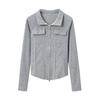 American Gray High-end Spring and Autumn Coat for Women with Slim Design and Slim Cardigan for Hot Girl Pure Desire Short Top