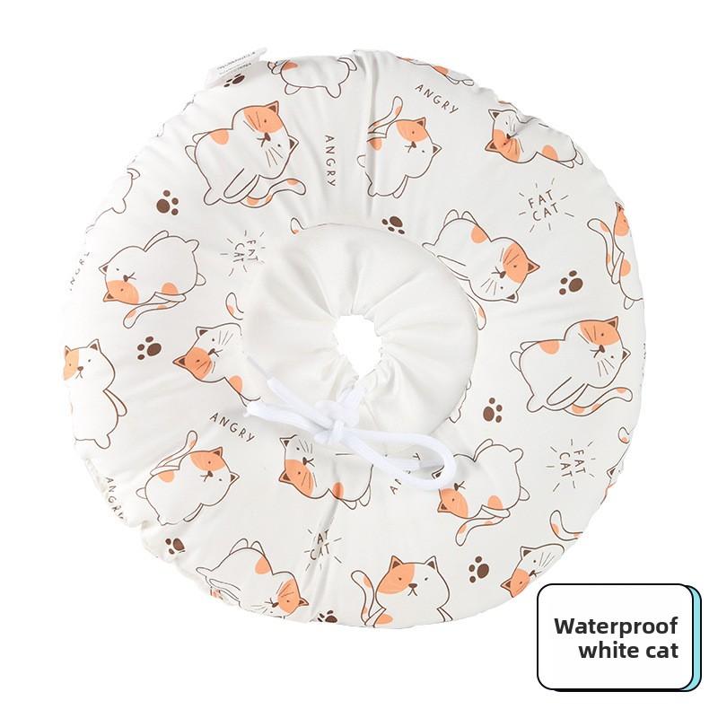 White Circle Cat Cotton Neck CoverUniversal Anti-scratch Cat and Dog Collar Protective Ring Beauty Cover Shame Ring