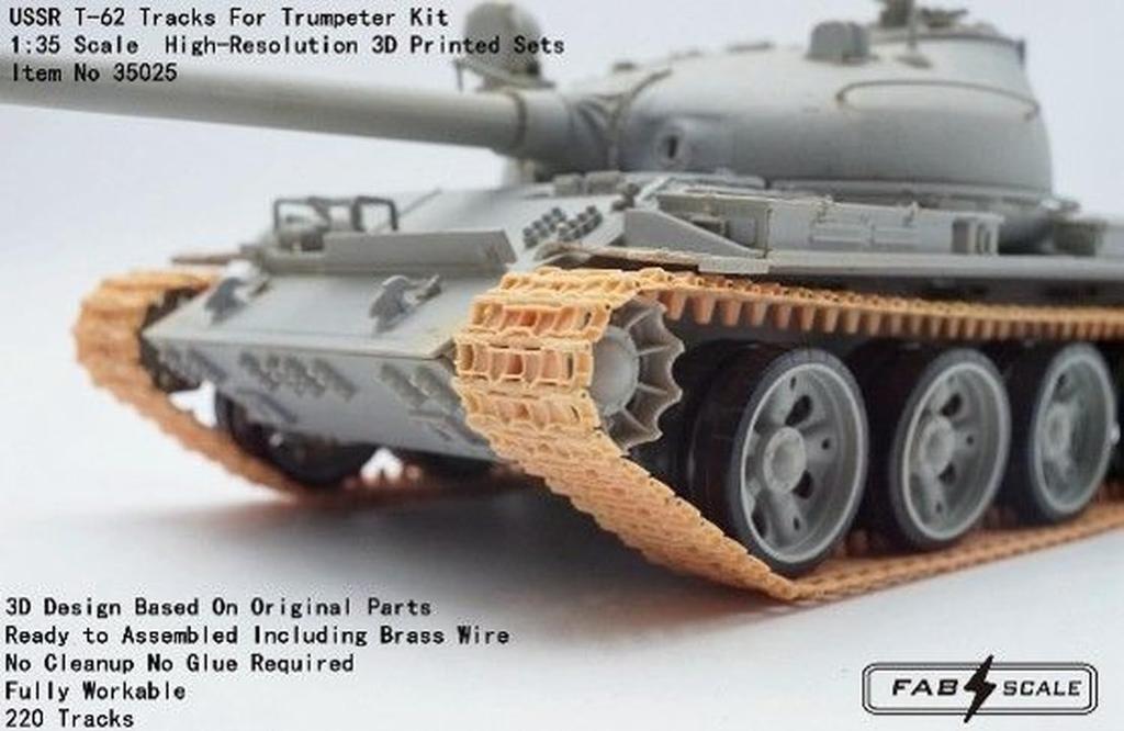 Fabscale Soviet T62 Tank Movable Track Set Plastic Model Parts FAB35025 1/35 (for Trumpeter)