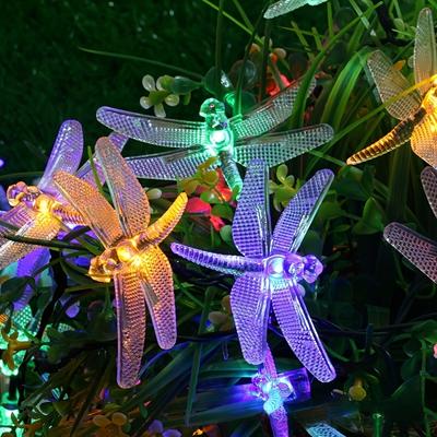 Guirlande Lumineuse Libellule Solaire, Lumières Solaires Extérieures Solaires, Guirlande Lumineuse LED Extérieure 8 Modes, Décoration Extérieure, Convient pour Jardins, Cour