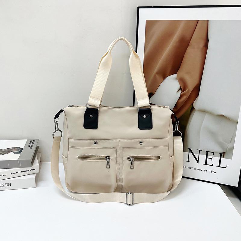Stylish Oxford Cloth Shoulder Bag With Zip Closure And Mobile Phone Pocket For Casual Outings