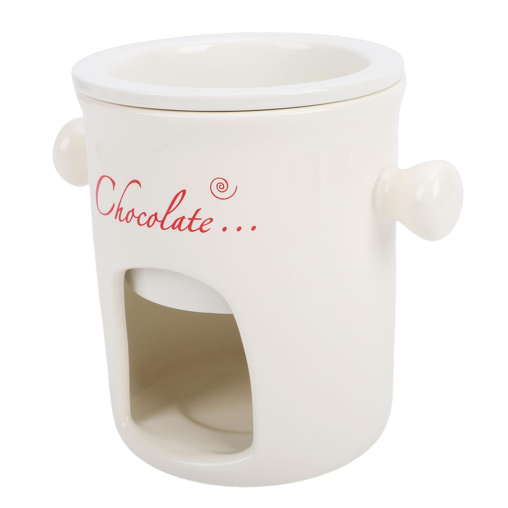 Chocolate Melting Cup Multifunctional Stylish Ceramic Fondue Mug with Fork for Ice Cream Cheese