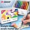 GRASP 120/1 Colori Pennarelli Acrilici Punta a Pennello Penna Pittura per Tessuto Pittura Rocce Pietra Ceramica Fai da Te Cancelleria Materiale Scolastico