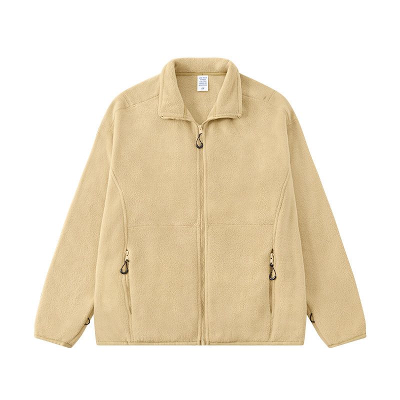 American Street Thickened G Rice Grain Velvet Hoodie Men 2023 Autumn and Winter Outdoor Windshield Liner Warm Zip-up Outerwear