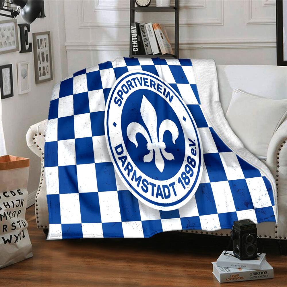 Sport Darmstadt Flannel Blanket, Soft Polyester, Modern Design, All-Season for Camping, Travel, Gifts for Holidays or Birthdays