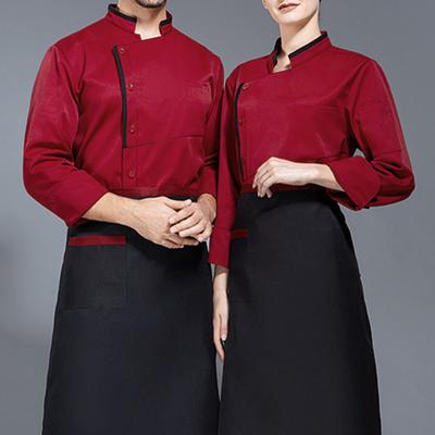 Chef Uniform Single-breasted Short Sleeve Unisex Stand Collar Soft Stain-resistant Loose Cook Kitchen Bakery