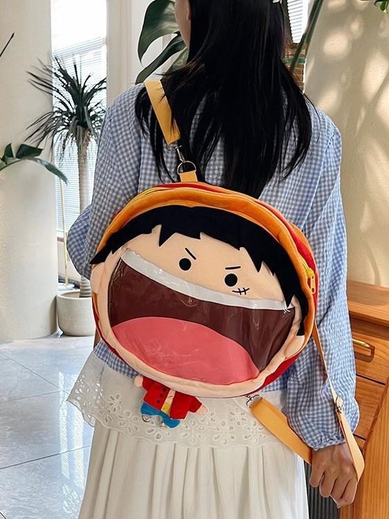 One Piece Monkey D Luffy Plush Backpack For Daily Use With Storage And Comfortable Straps