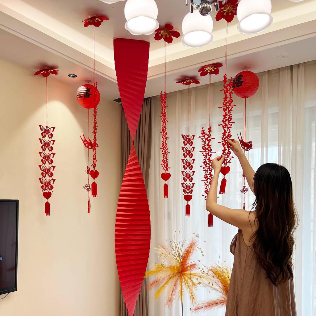 Wedding Ceiling & Bedroom Double Happiness Decorations Set