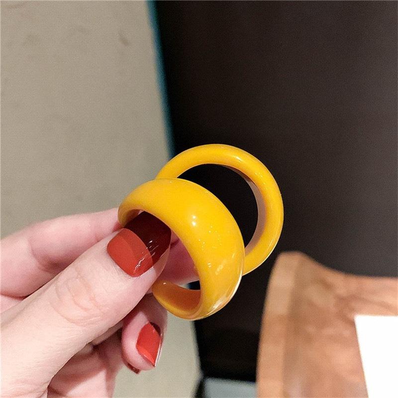 Dopamine Color Wide Face Earrings Women's Earrings Japanese and Korean Sweet Simple Large Circle Earrings Exaggerated Earrings