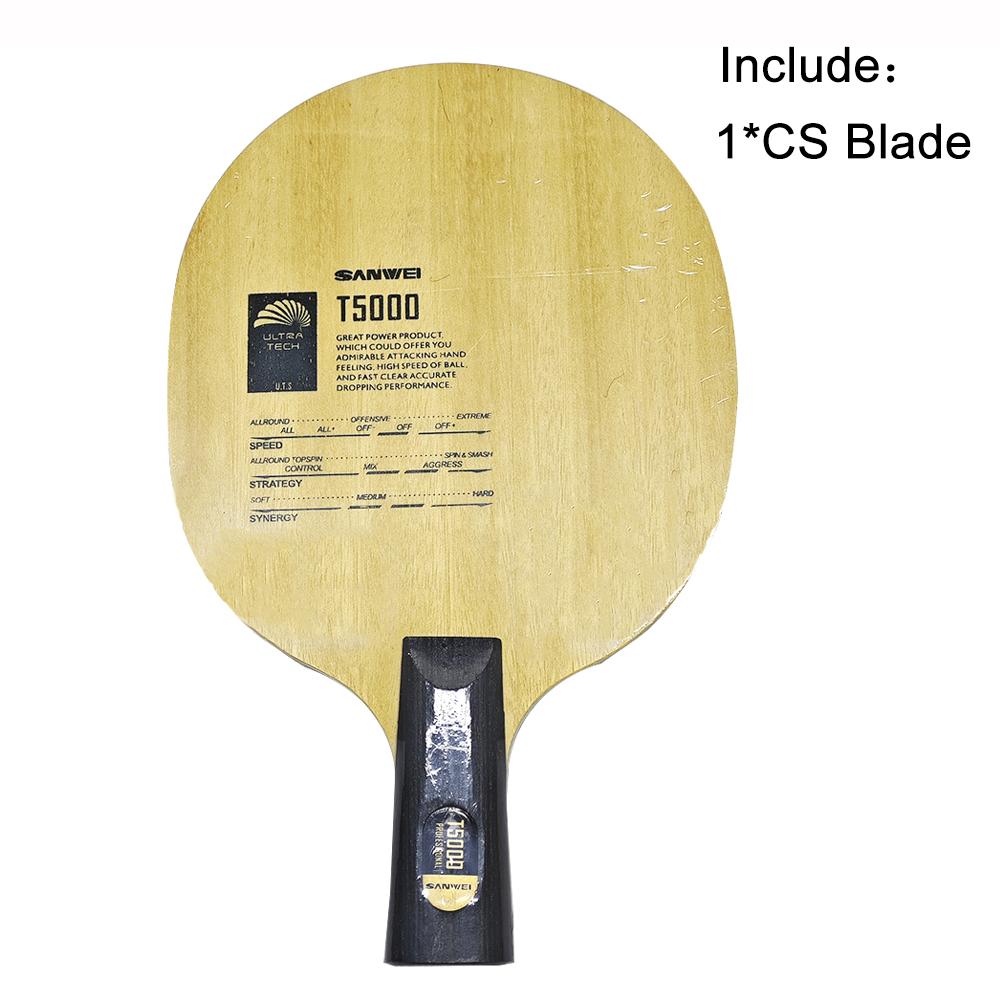 Originalus SANWEI T5000 CARBON stalo teniso raketės peilis (5+2 anglis)+RXTON 1 guma(Juoda+raudona) T5000 stalo teniso ašmenys