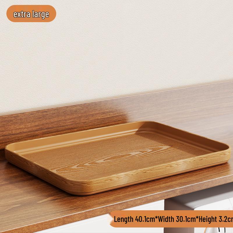 High-Grade Chinese Style Extra Thick Imitation Wood Grain Rectangular Serving Tray