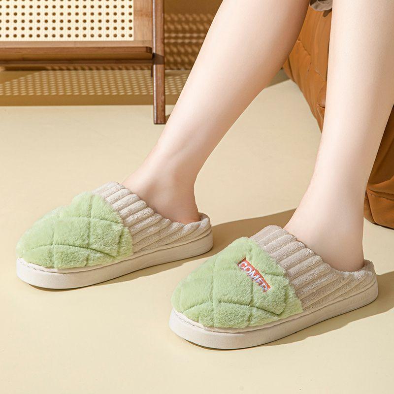 Cotton slippers women's home indoor home thick bottom plush warm couple cotton slippers men's
