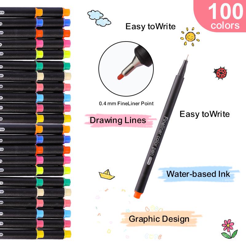 Kreatives buntes Feinspitzen-Liner-Stifte-Set für Journaling und Kritzeln, Große Kapazität