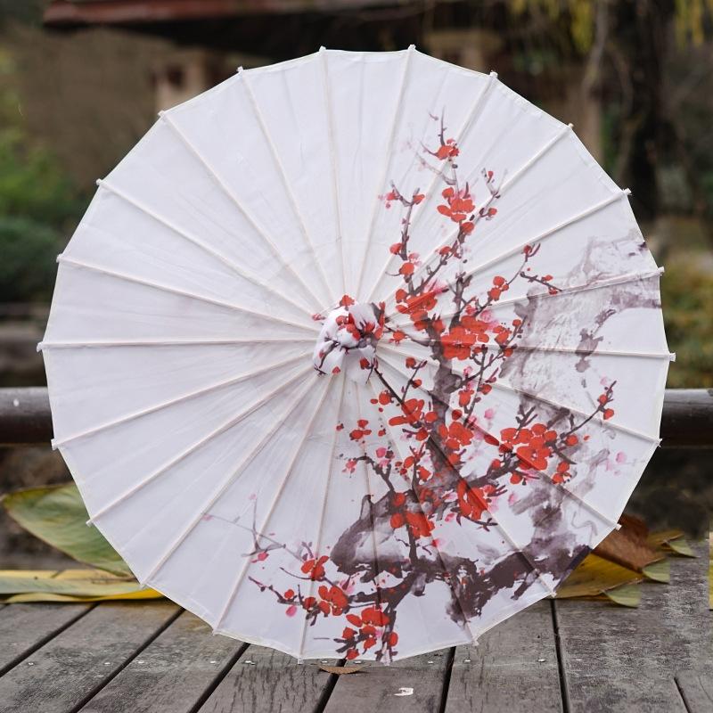 Ancient Lotus Flower Umbrella for Women Hanfu Antique Oil Paper Umbrella Photography Props Dance Performance Parasol