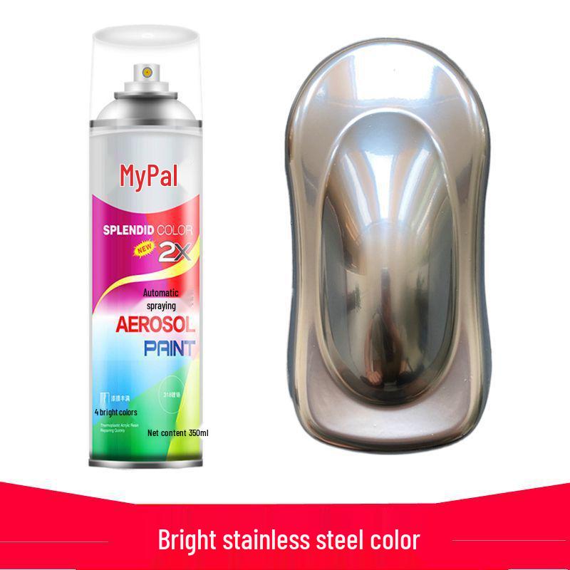 Chrome Self-Spray Stainless Steel & Rust-Proof Paint for Electroplated Metals, Galvanized Surfaces in Silver, Black, & White