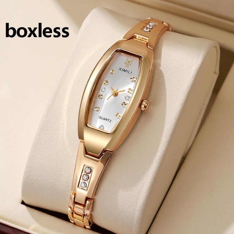 

Elegant ladies quartz watch souvenir, alloy strap and sparkling decorative minimalist watch for casual and formal occasions