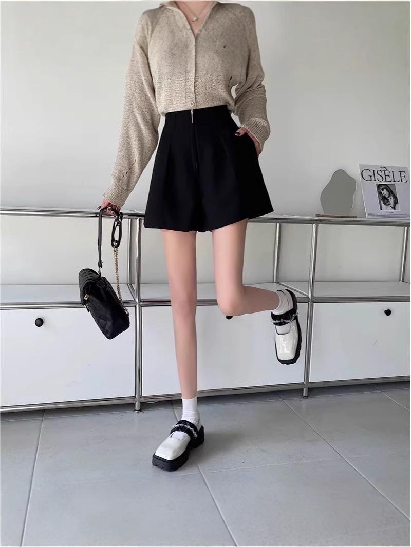 

Black High Waist A-line Wide Leg Shorts - Casual Summer Trend XL чорний