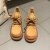 Autumn New Vintage Women's Spring British All-in-One Comfortable Round Toe Lace-Up Boots