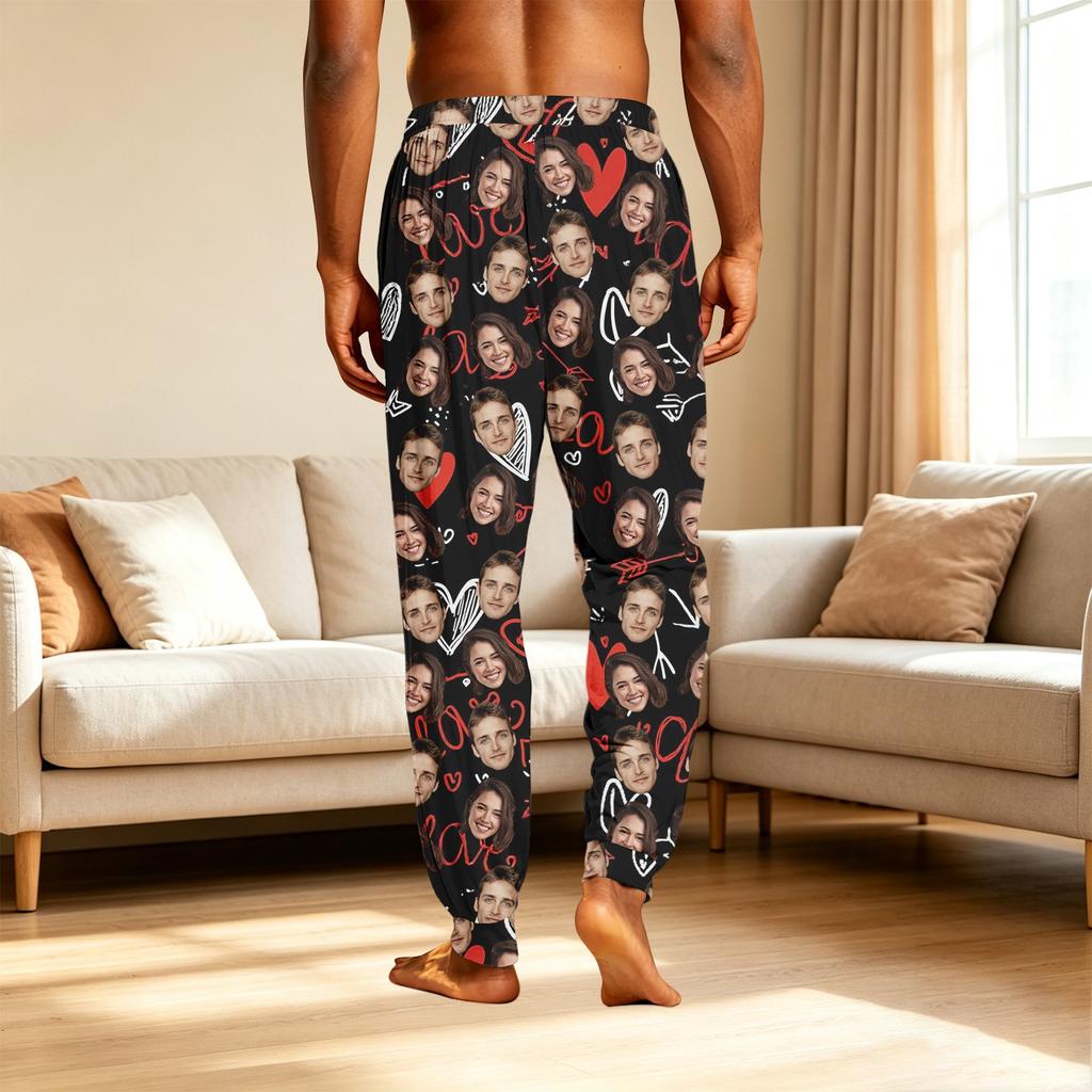Men's Pajama Pants with Pockets, Valentine's Day Gift